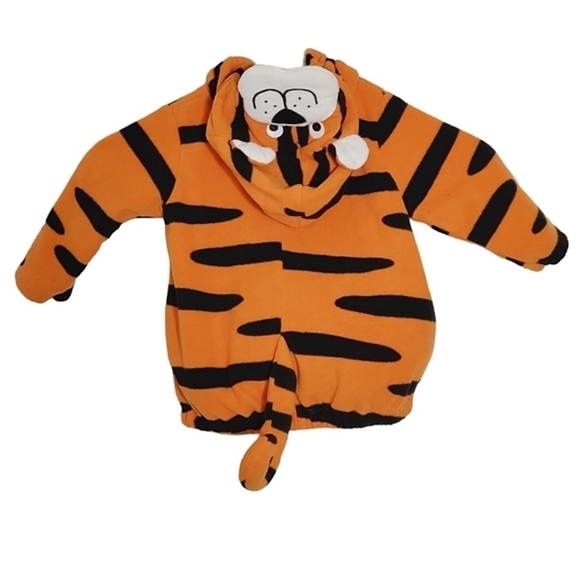 🟢 Carter's Tiger Hoodie Costume Orange/Black Size 12M - Picture 3 of 7
